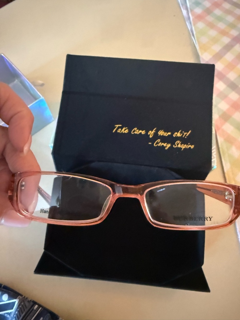 Burberry Translucent Pink Rectangular Eyewear(prescription frames)